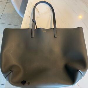 Saint Laurent Gray Leather Tote Bag